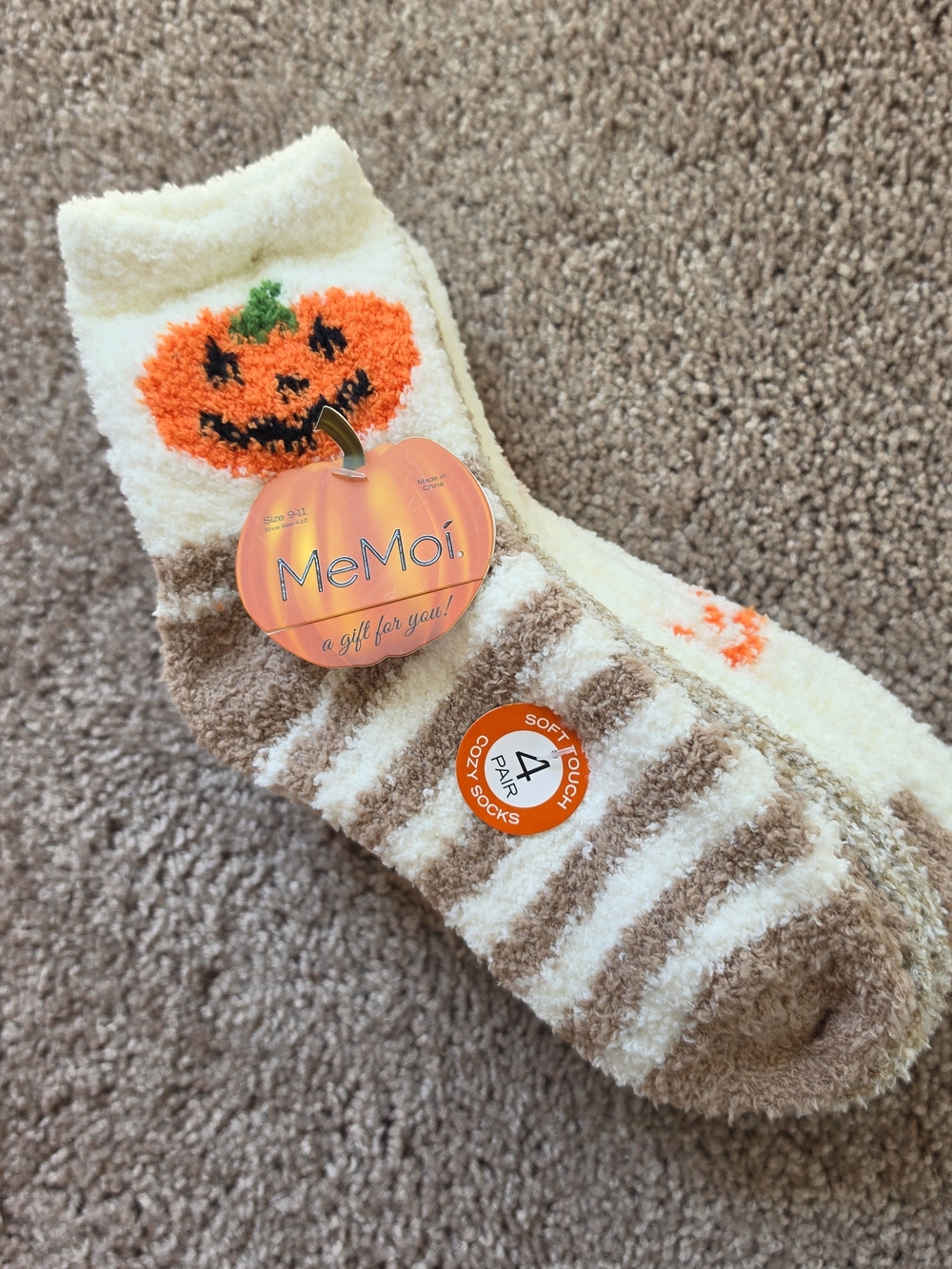Fall Pumpkin Cozy Socks - Picture 2 of 13